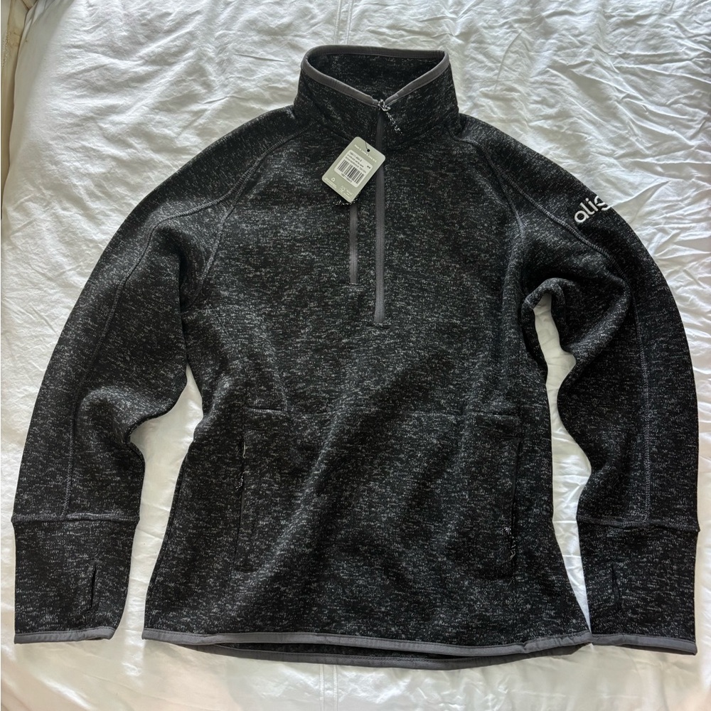 Men’s VORLAGE Half Zip Pullover Jacket Black Smoke Heather Medium NWT